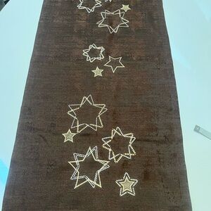 Brown Star Embellished Table Runner Purchased in Germany
